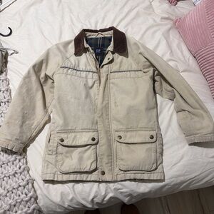 GAP kids Khaki Field Jacket with Dark Brown Collar